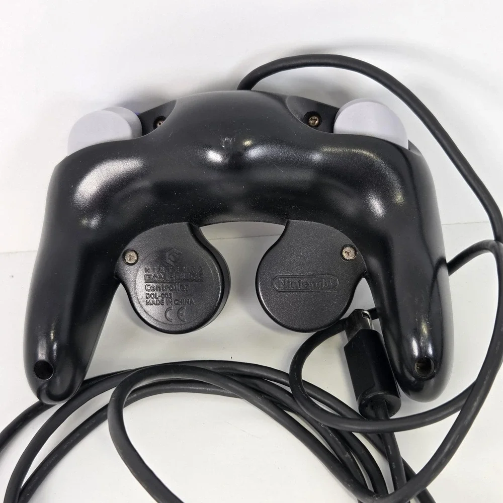 Nintendo GameCube Controller Black Wired DOL-003 OEM Ergonomic 8ft Cable